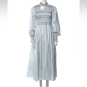 Dondolo + Pencil & Paper Co. Tent printed floral blue, white and pink long Dress